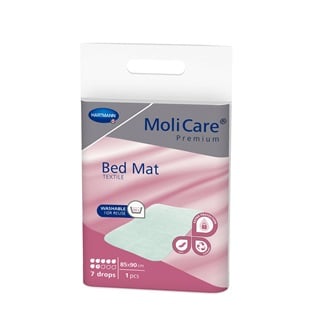 Waschbare Bettunterlagen gegen Inkontinenz und Blasenschwäche Molicare Premium Bett Matte Textile 7 Tropfen