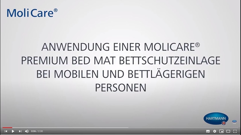 MoliCare Bed Mat Anwendung video Bettschutzeinlagen Matratzen schoner