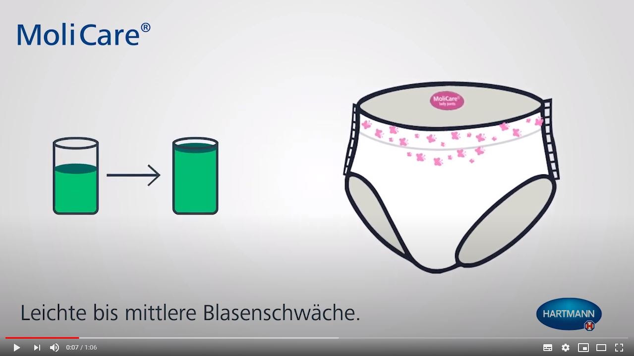 Anlegetechnik Video MoliCare Premium Lady Pants Inkontinenz Pants Hosen für Frauen
