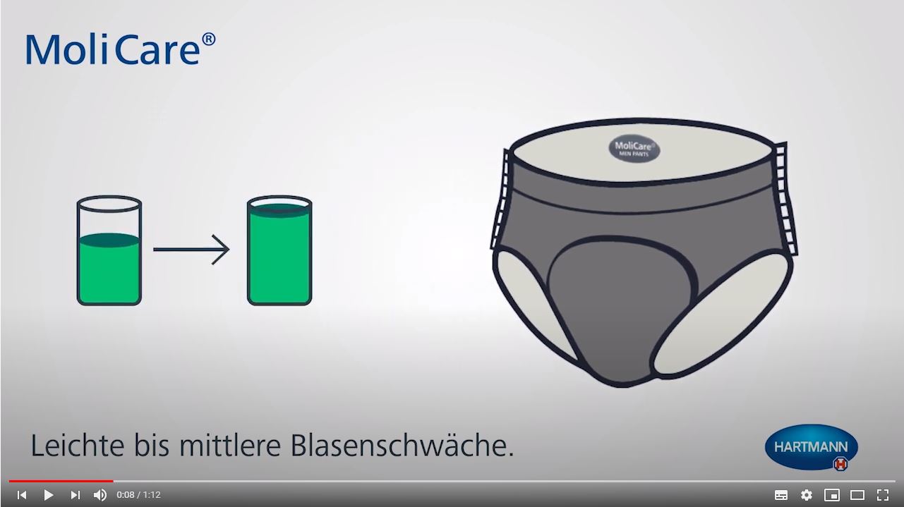 Anlegetechnik Video MoliCare Premium Men Pants Inkontinenz Hosen für Männer